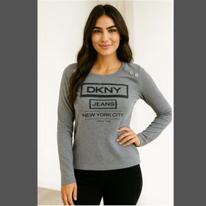 DKNY Jeans Long Sleeve Top (Size L)